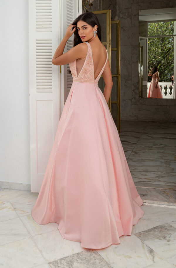 1141 - Vestido Zuri Importado bordado simetrico e saia rodada bicici - 38 40 42 44 - Rosa - Image 6
