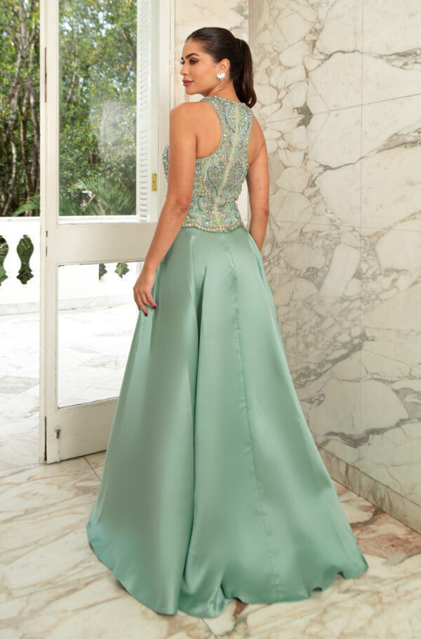 5826 - Vestido Quinn Importado busto bordado e saia zibeline - 38 40 42 44 - Tiffany - Image 5