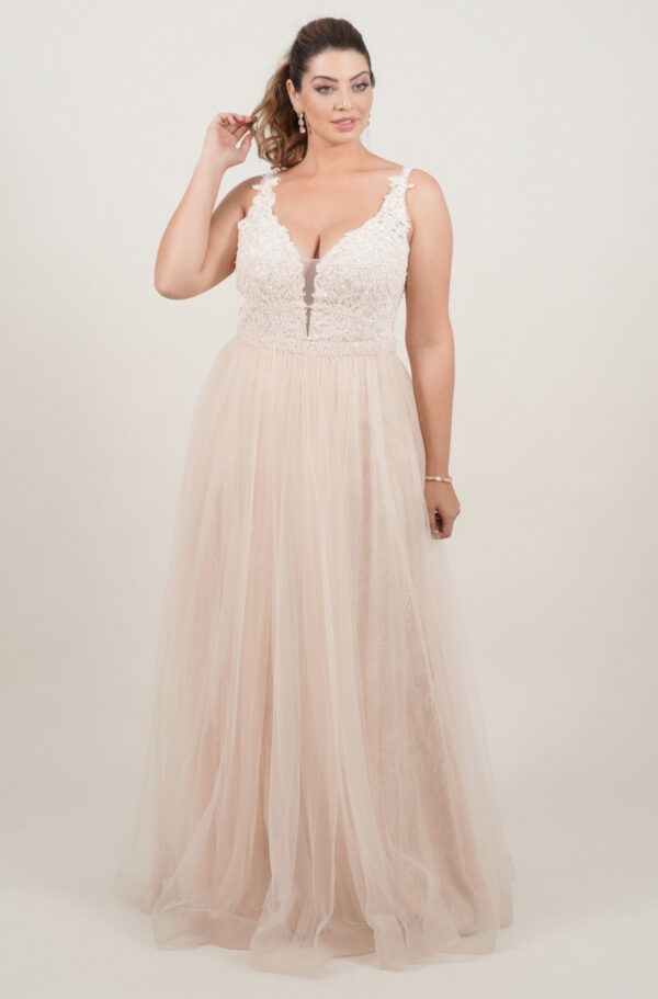 1265 - Vestido Importado busto de paete e saia de tule rodada - 40 42 44 - Dourado - Image 3