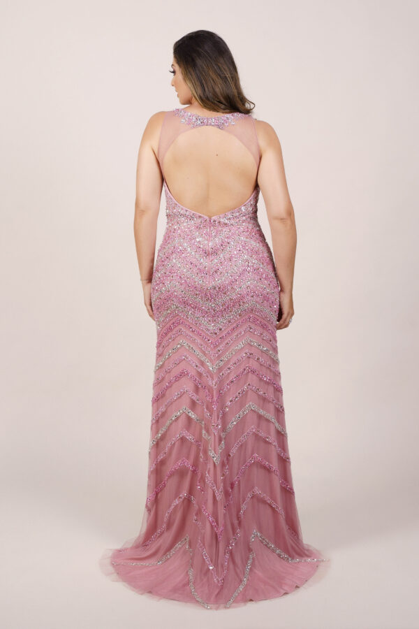 1352 - Vestido Jade Importado bordado saia sereia - 40 42 44 46 - Rosa - Image 4