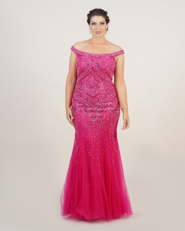 1526 - Vestido Lola Importado bordado ombro a ombro - 36 38 40 - Pink