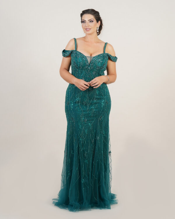 1560 - Vestido Magnolia Importado bordado, ombro a ombro - 38 40 - Verde - Image 3