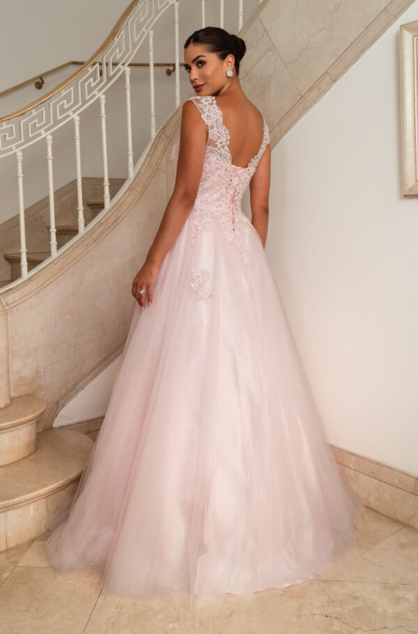 1814 - Vestido Blake Importado com renda aplicada e saia rodada de tule - 38 40 42 44 - Rose - Image 5