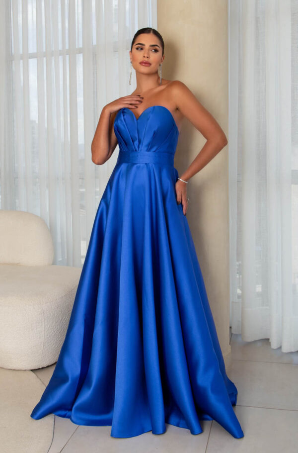 5772 - Vestido Linas Zibeline tqc busto prega, pala dupla e saia rodada - 38 40 42 - Royal