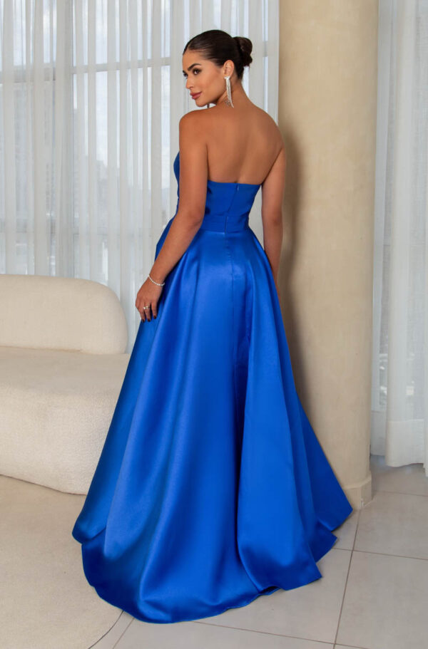 5772 - Vestido Linas Zibeline tqc busto prega, pala dupla e saia rodada - 38 40 42 - Royal - Image 5