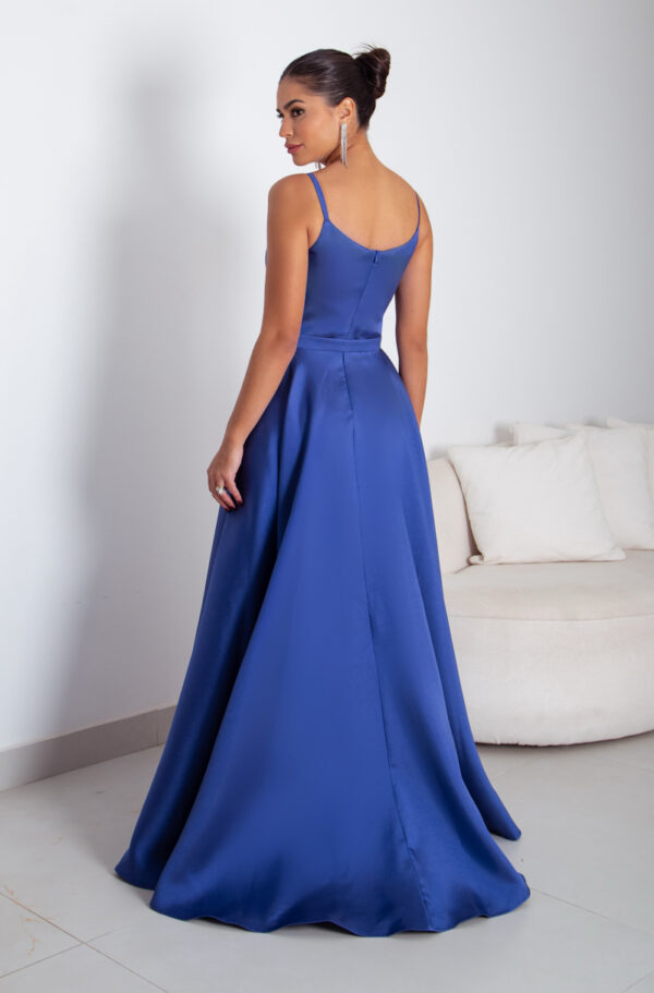 5790 - Vestido Miriam Zibeline alça, detalhe vies busto e saia rodada - 38 40 42 44 - Royal - Image 5