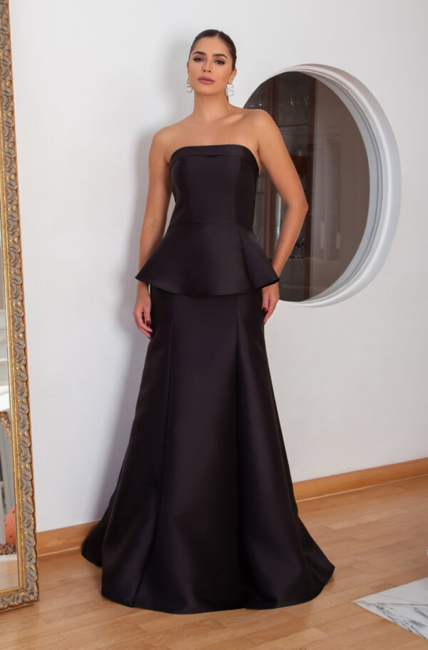 5804 - Vestido Palmer Zibeline tqc, detalhe cintura e saia sereia - 36 38 40 - Preto - Image 3