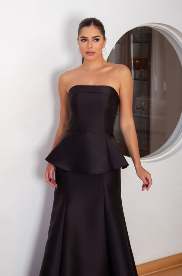 5804 - Vestido Palmer Zibeline tqc, detalhe cintura e saia sereia - 36 38 40 - Preto - Image 4