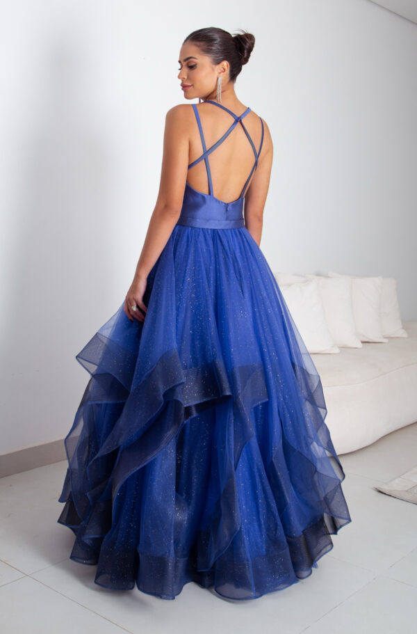 7549 - Vestido Elanor busto Zibeline saia camada de tule - 40 42 44  - Royal - Image 5
