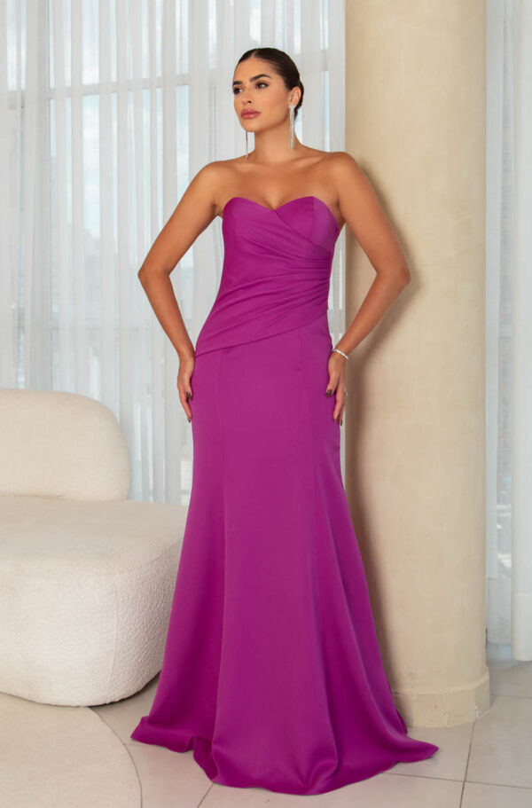 5773 - Vestido Elora Alfaiataria prega frontal e saia sereia - 38 40 42 - Fuchsia