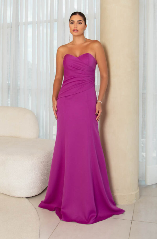 5773 - Vestido Elora Alfaiataria prega frontal e saia sereia - 38 40 42 - Fuchsia - Image 3