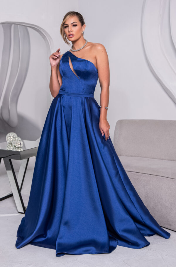 5794 - Vestido Alette Zibeline um ombro e saia rodada - 36 38 40 42 - Royal - Image 3