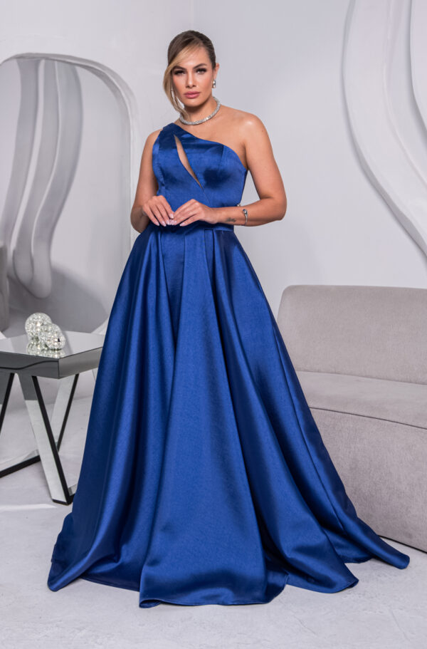 5794 - Vestido Alette Zibeline um ombro e saia rodada - 36 38 40 42 - Royal