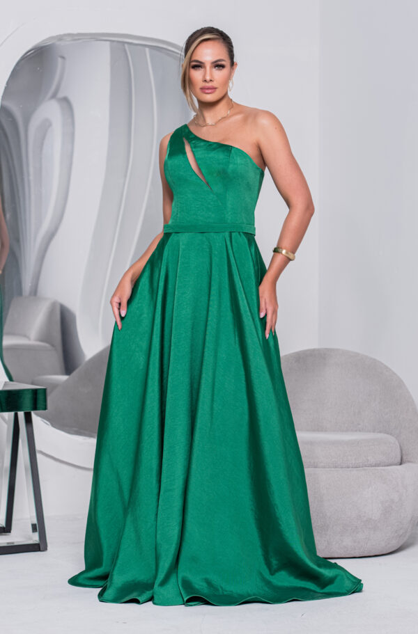 5794 - Vestido Alette Zibeline um ombro e saia rodada - 36 38 40 42 - Verde - Image 3