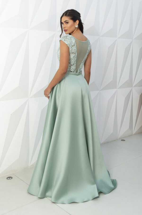 5823 - Vestido Eva Zibeline busto bordado, leve manga e saia rodada - 36 38 40 - Tiffany - Image 5