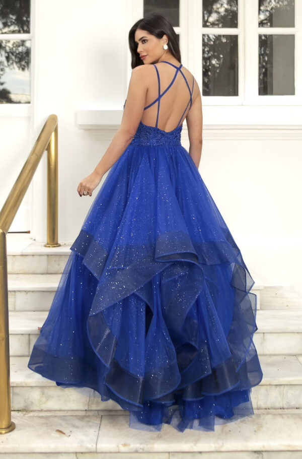5801 - Vestido Hattie Bordado, alça dupla e saia cascata - 40 42 - Royal - Image 5
